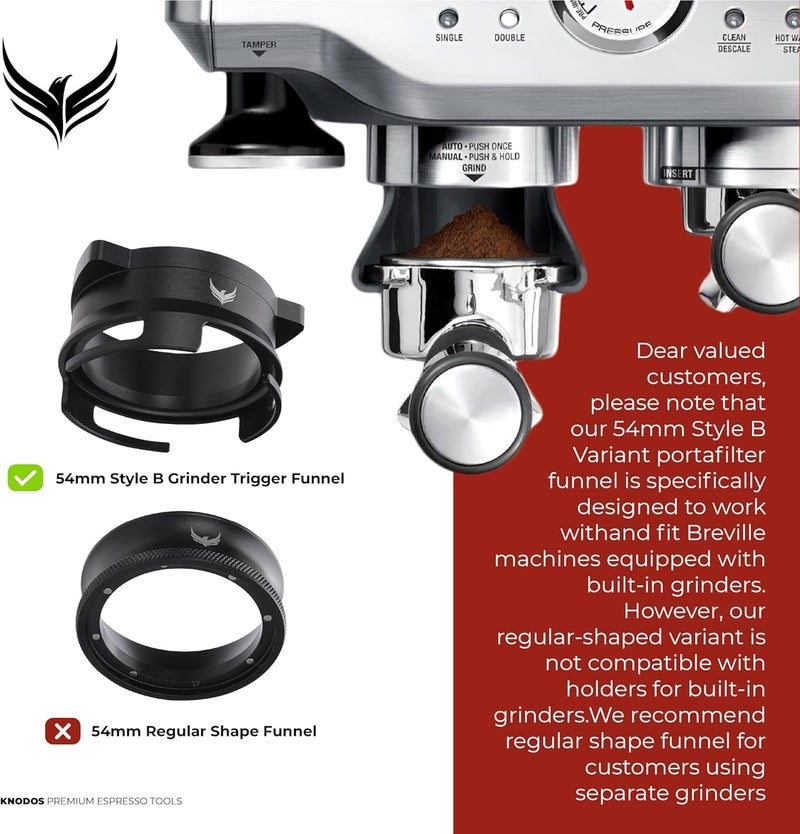 KNODOS Magnetic 54mm Dosing Funnel & Espresso Puck Screen For Breville Espresso Machine Portafilter - Image 3